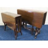 A mahogany Sutherland table, together with another smaller example Condition Report:Available upon