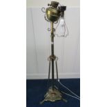A Victorian brass oil standard lamp converted to electric Condition Report:Available upon request