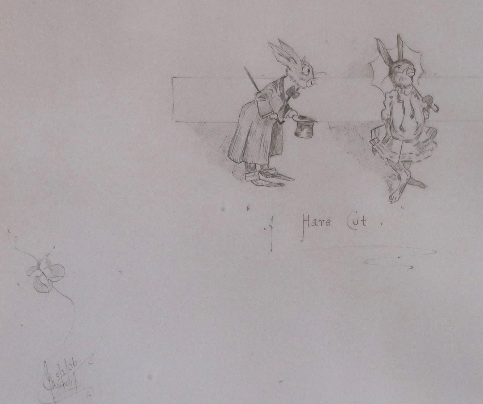 ENGLISH SCHOOL A Hare Cut, signed, pencil, dated, (19)06, 21 x 25cm Condition Report:Available - Image 3 of 3