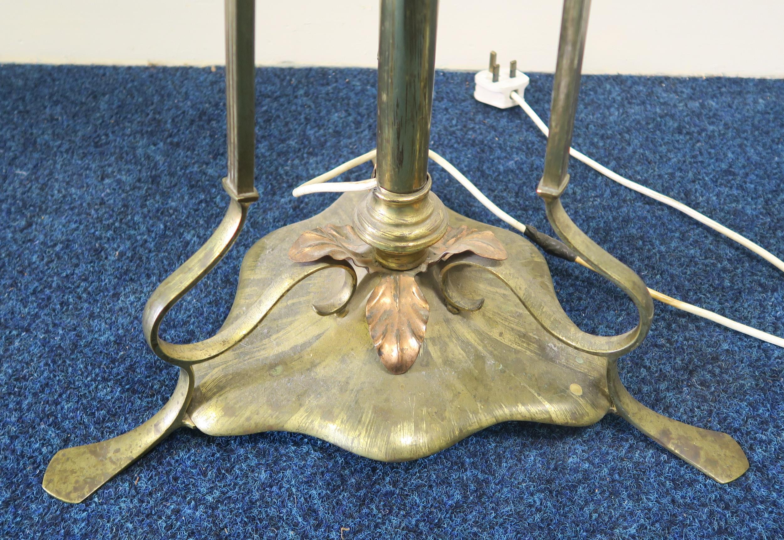A Victorian brass oil standard lamp converted to electric Condition Report:Available upon request - Image 2 of 4