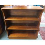 A 20th century mahogany waterfall front bookcase, 89cm high x 89cm wide x 37cm deep Condition