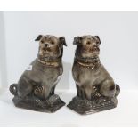 A pair of Bo'Ness pottery pugs with glass eyes40 Condition Report:Available upon request