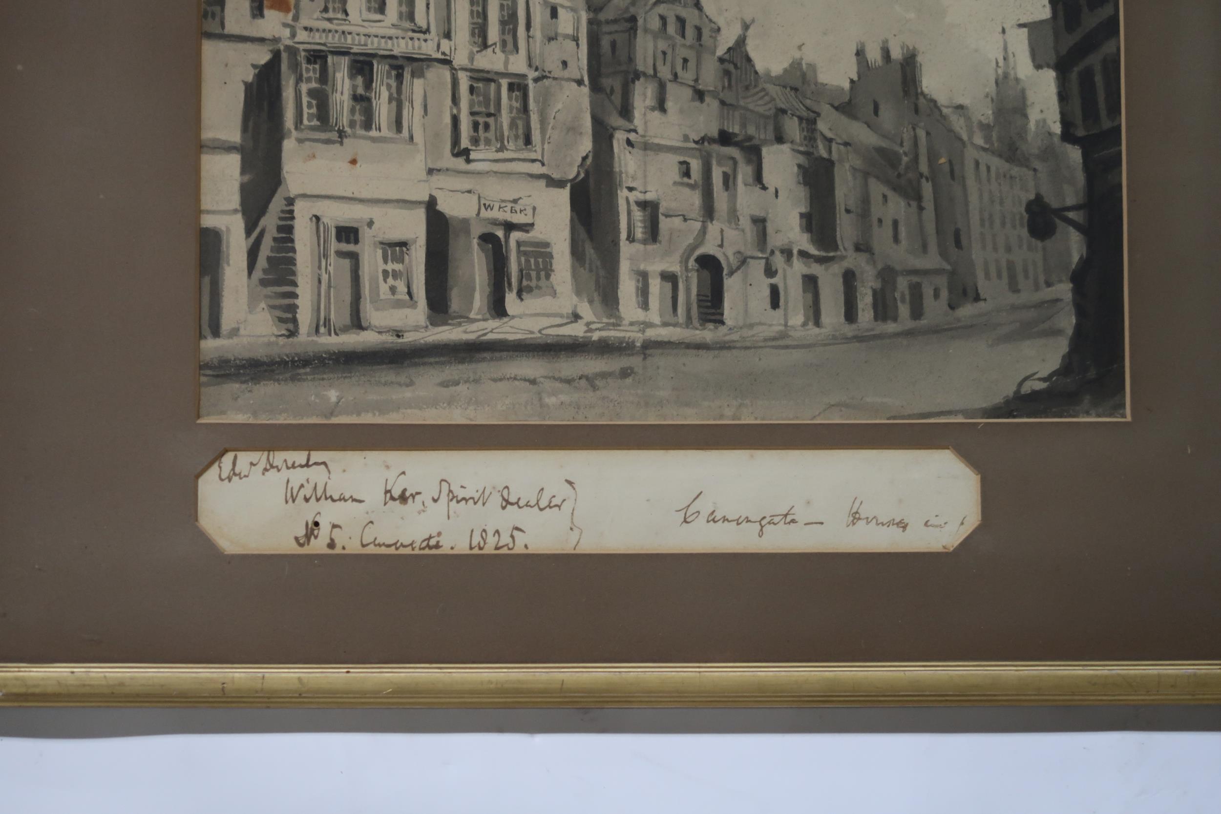 EDWARD D..... William Ker Spirit Dealer, No 5 Canongate, 1825, watercolour, 24 x 28cm  Condition - Image 3 of 3