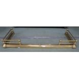 A contemporary brass telescopic fire fender. Internal dimensions (fully extended): 142cm x 38cm