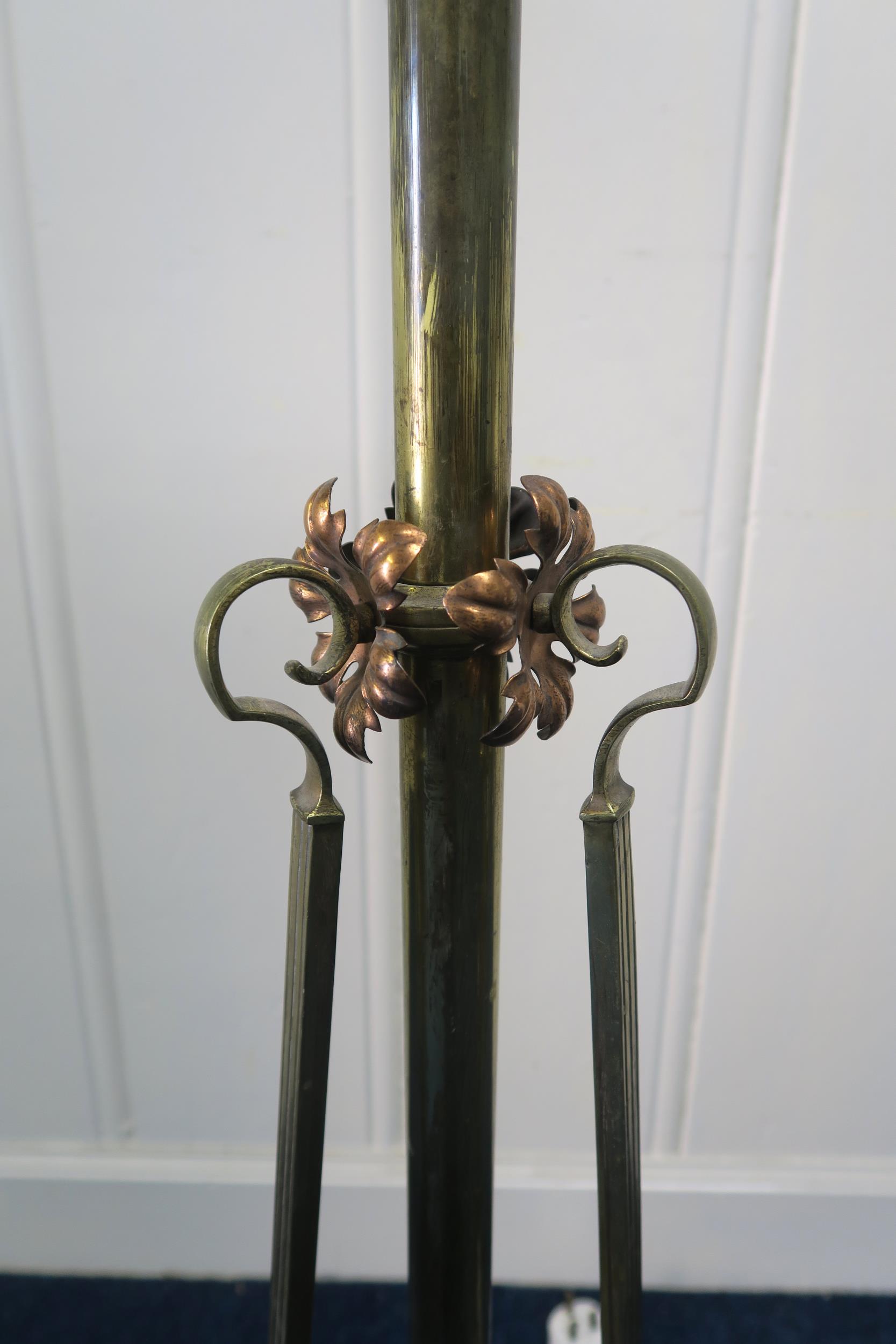 A Victorian brass oil standard lamp converted to electric Condition Report:Available upon request - Image 3 of 4