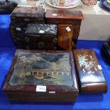 Assorted lacquer boxes including a writing box Condition Report:Available upon request