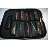 A tray lot of miniature swords, etc, 10cm Condition Report:Available upon request