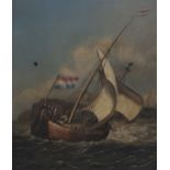 BRITISH SCHOOL Dutch fishing vessel, oil on board, 18 x 15cm Condition Report:Available upon