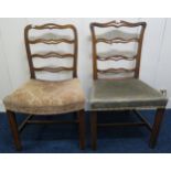 Two Georgian mahogany pierced ladderback chairs Condition Report:Available upon request