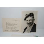 A small collection of Harry Lauder/Greta Lauder ephemera, including signed cards, letters etc