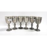 Six John Somers of Brazil pewter goblets Condition Report:Available upon request