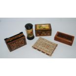 An Anglo Indian card case, 7.5cm wide, decorative boxes Condition Report:Available upon request