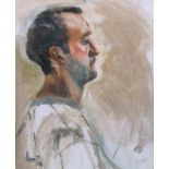 NAN BLAIR (SCOTTISH) A COLLECTION OF PORTRAITS, in oil, graphite and watercolour, Study of a man, 58