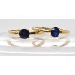 Two 9ct gold sapphire set rings, sizes L1/2, K1/2, weight 2.7gms Condition Report:Available upon