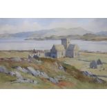 STERLING GILLESPIE Iona Cathedral, signed, watercolour, 38 x 56cm Condition Report:Available upon