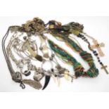 A collection of statement necklaces, to include a multi strand necklace Condition Report:Condition