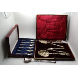 A set of six Victorian silver Old English pattern tea spoon with floral engraved terminals by George