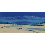 FRANK MOSLEY (SCOTTISH CONTEMPORARY)  EIGG FROM MUCK (ELEMENTS SERIES) Oil on board, signed lower