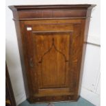 A Victorian oak corner cabinet with single door above single drawer, mahogany framed dressing mirror