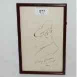 Harry Lauder signed autograph with self-caricature dated May 1928  Condition Report:Available upon