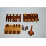 A Japanese wood and bone game counter, two Pall Mall Whist Markers etc Condition Report:Available