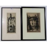 ALEXANDER.P.THOMSON Amboise, signed, etching, 39 x 17cm,and four others (5) Condition Report: