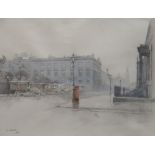 ROBERT EADIE R.S.W Blythswood Square, Glasgow, signed, watercolour and pencil, dated, 1916, 22 x