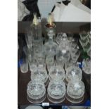 Assorted cut glass and crystal including Stuart sundae dishes etc and two soda syphons Condition