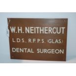 A W.H. Neithercut Dental Surgeon copper plaque, 30 x 23cm Condition Report:Available upon request