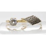 A 9ct gold diamond cluster ring, set with estimated approx 0.18cts of diamonds, size P, together
