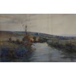 SCOTTISH SCHOOL River landscape, signed, watercolour, 49 x 73cm Condition Report:Available upon