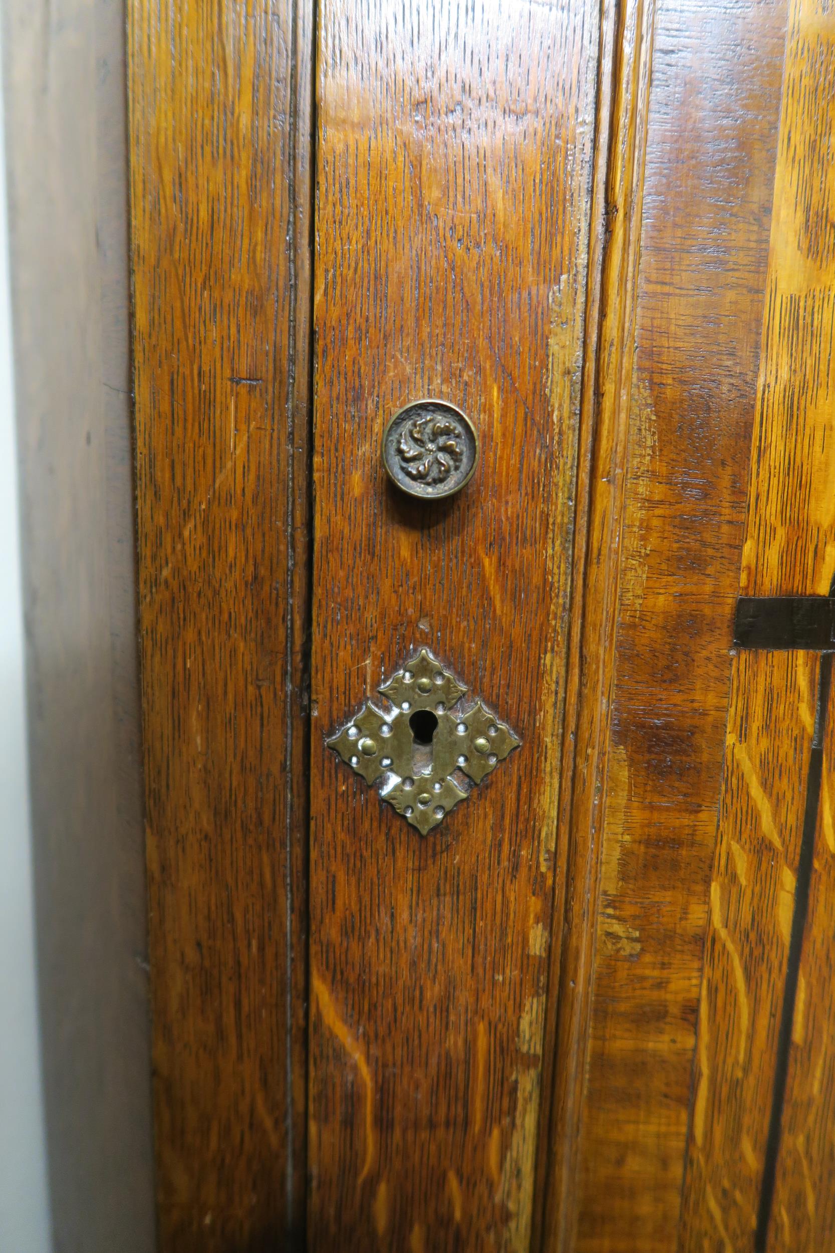 A Victorian oak corner cabinet with single door above single drawer, mahogany framed dressing mirror - Image 4 of 5