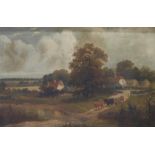 WILLIAM.G.MEADOWS Bucolic landscape and another, signed, oil on canvas, dated, 1875, 51 x 76cm (2)