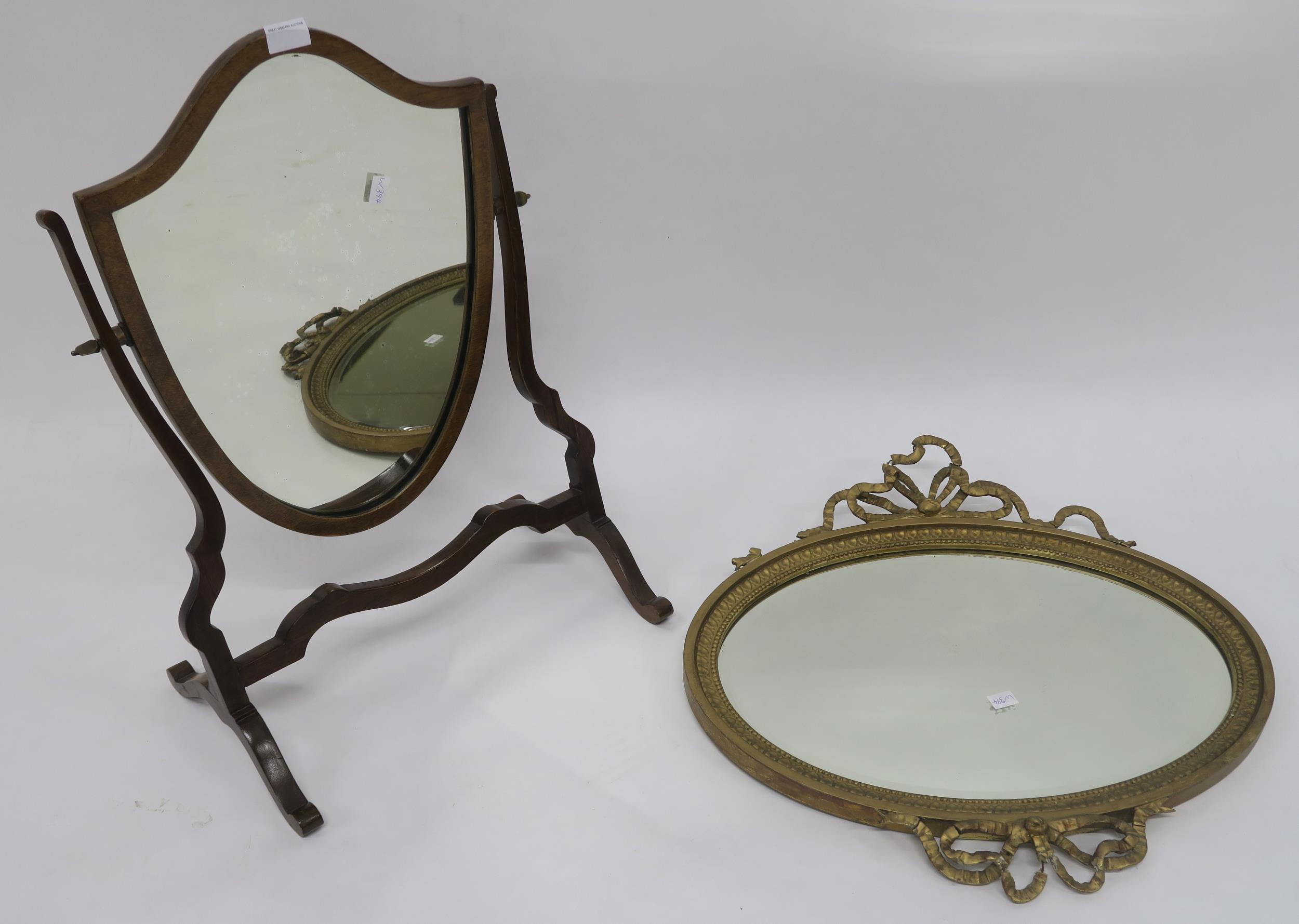 A Victorian oak corner cabinet with single door above single drawer, mahogany framed dressing mirror - Image 5 of 5