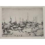ERNEST STEPHEN LUMSDEN R.S.A Harbour scene, signed, etching, 27 x 36cm and W STEWART COLLIE Watch
