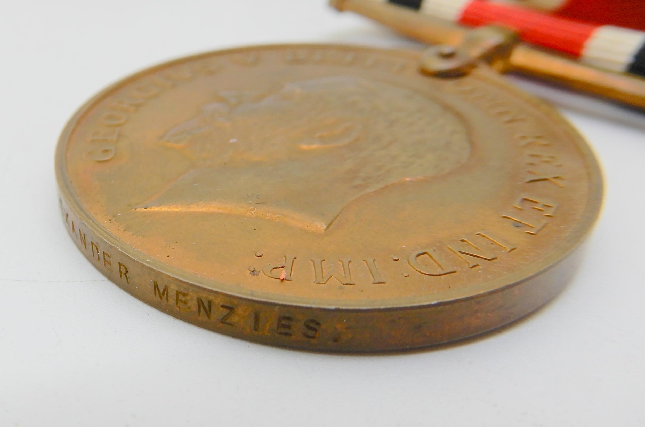 A set of three WW1 medals awarded to PTE Alexander Menzies S-23235 A. & S. H. together with a set of - Image 8 of 14