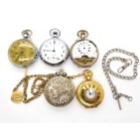 A George & The Dragon decorative cased Moiniia pocket watch, an Ingersoll pocket watch and other