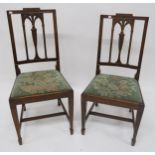 A set of eight Victorian mahogany dining chairs (two lacking drop in seats) (8) Condition Report: