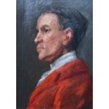 BRITISH SCHOOL Portrait of a gentleman in red hunting jacket, oil on board, 37 x 26cm Condition