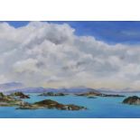 NORMAN MCLEOD  SUMMER ISLES Acrylic on paper, indistinctly signed lower right, 33 x 47cm, together