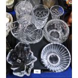 Assorted crystal and glassware including vases, baskets etc Condition Report:Not available for