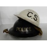 A British WW2 home front Police helmet and a Casualty Service helmet Condition Report:Available upon