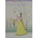 INDIAN SCHOOL Woman picking blossom, gouache, 22 x 15cm and another (2) Condition Report:Available