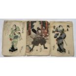 JAPANESE SCHOOL Actors, wood block prints, 38 x 26cm (3) Condition Report:Available upon request