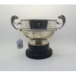 A George V silver trophy cup, engraved 'Presented to Miss Everard Jones on her Marriage by Torcastle