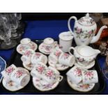 Twelve Royal Crown Derby 'Derby China' pattern coffee cans and saucers, Wedgwood Hathaway Rose