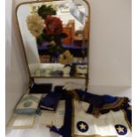 A quantity of masonic regalia, a wall barometer and decorative fire screen Condition Report: