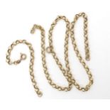 A 9ct gold heavy belcher chain, (af length of bits together 60cm) weight 17.1gms Condition Report: