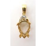 An 18ct gold diamond set pendant mount, length with bail 3.1cm, weight 5.9gms Condition Report: