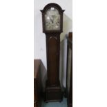 An early 20th century mahogany cased Sorley Glasgow grandmother clock with silver face, 165cm high